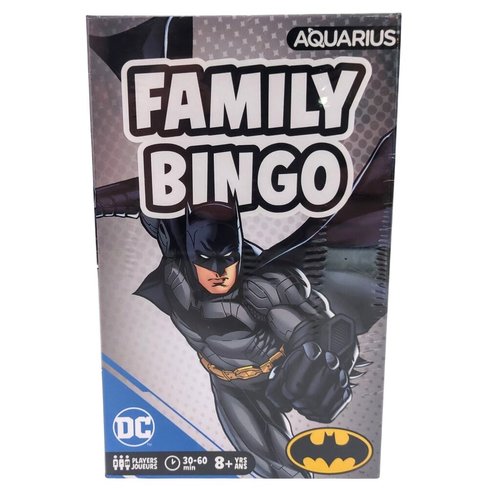 Batman Family Bingo Game 2-18 Players 8+ Brand New Sealed DC Comics Aquarius